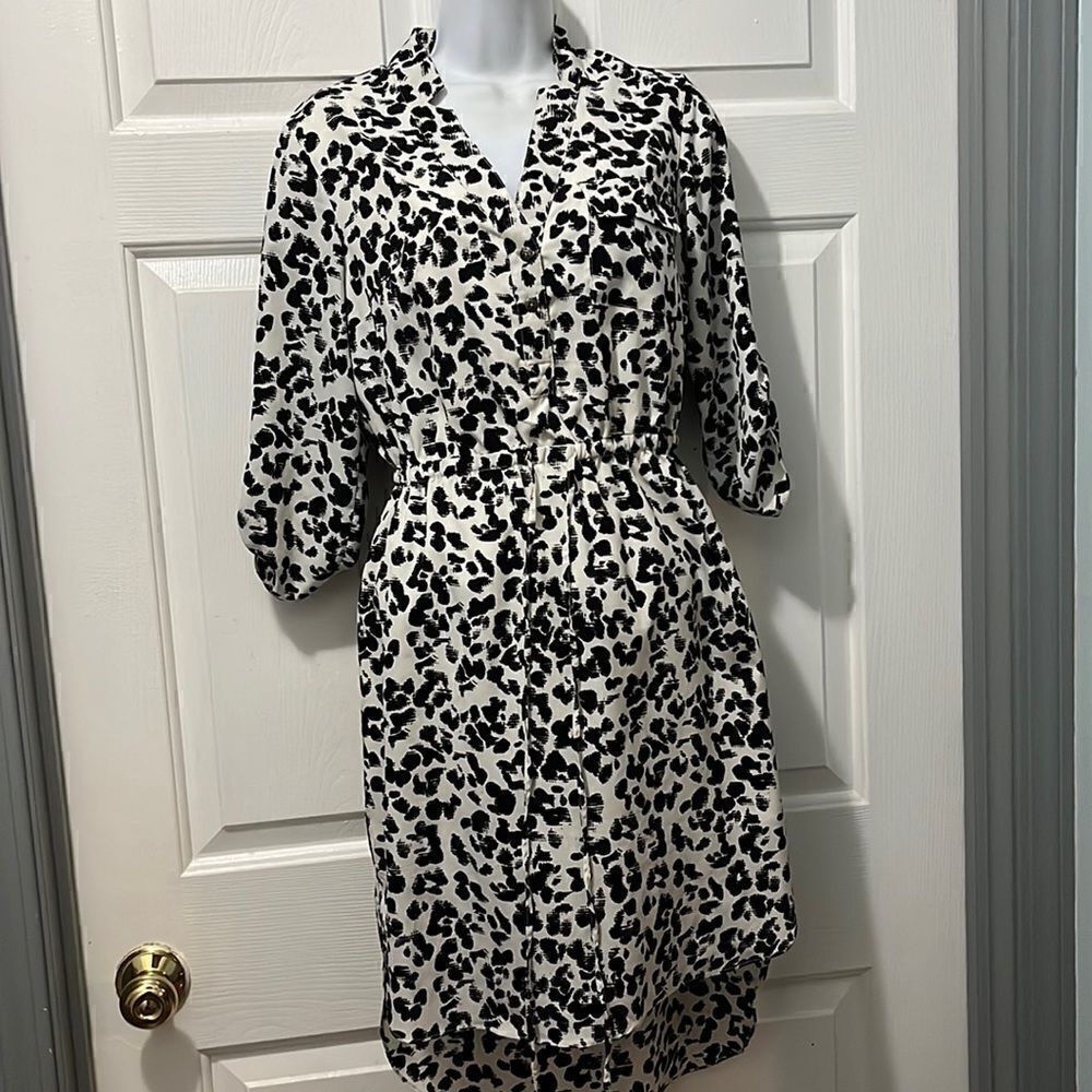 Drawstring Tie Waist Shirt Dress